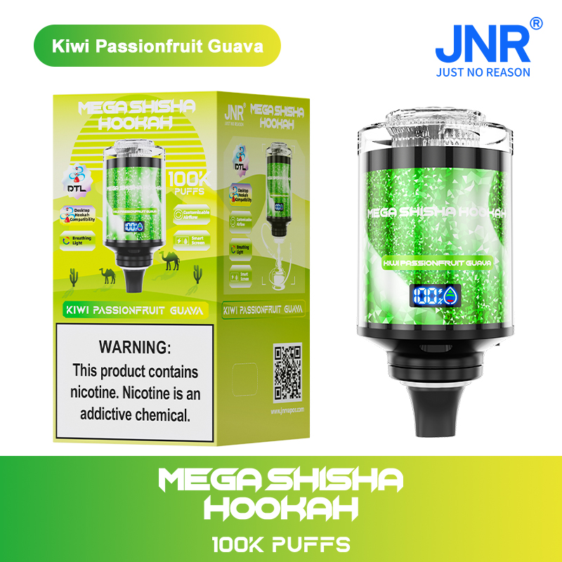 JNR MEGA SHISHA HOOKAH 100000 Kiwi Passion Fruit Guava â Vape ExtraâLongue