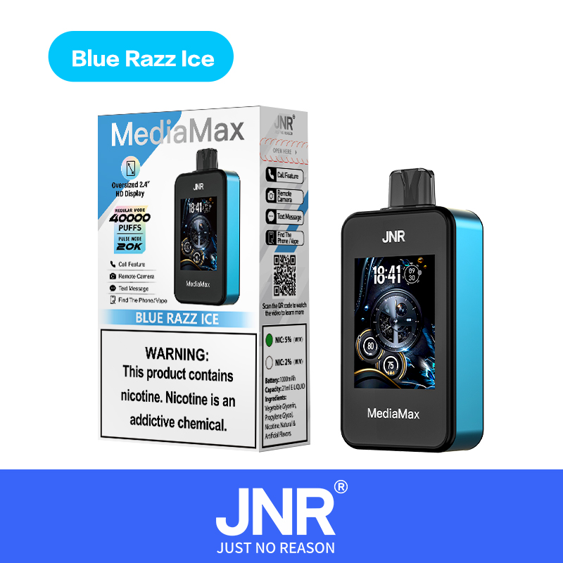 Blue Razz Ice JNR Media Max 40000 – Vape Givrée Saveur Framboise Bleue