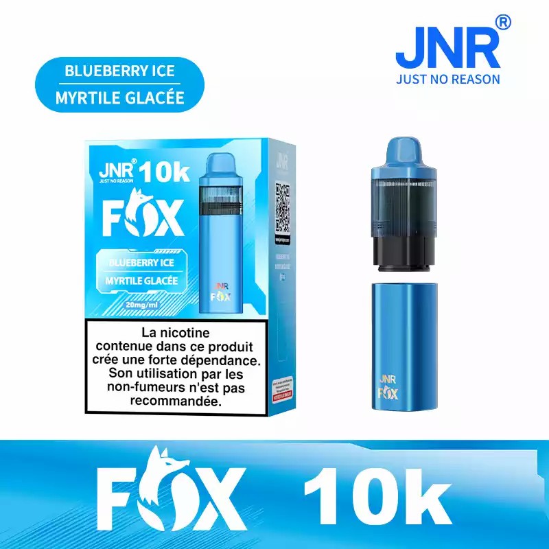 JNR FOX 10000 Blueberry Ice – Rechargeable Vape 10,000 Puffs