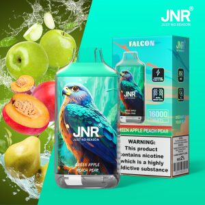JNR Falcon 16000 Green Apple Peach Pear Vape Jetable Saveur Fruité
