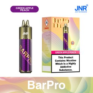 JNR BARPRO 10000 Green Apple Peach Pod Vape Rechargeable Saveur Fruité