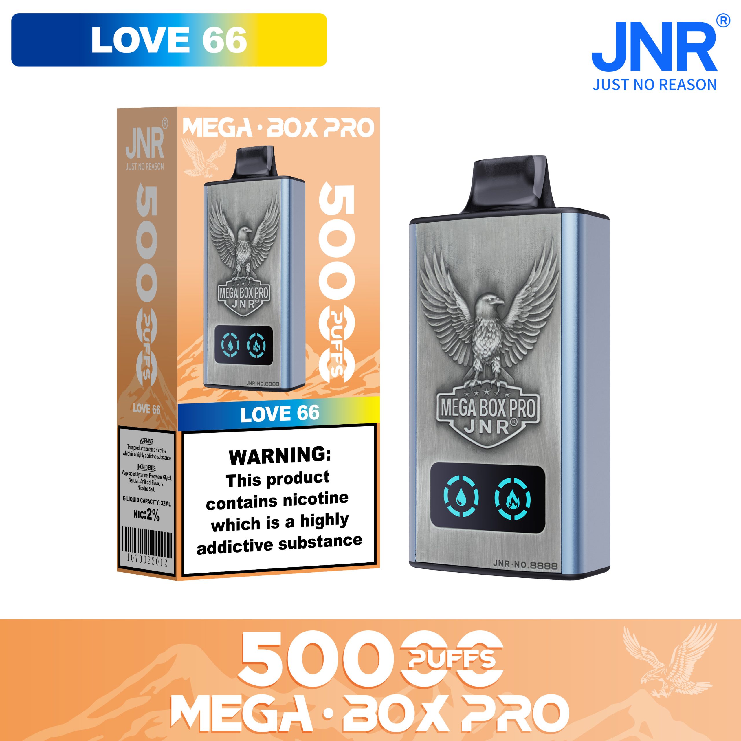 JNR Mega Box Pro 50000 Love 66 – Vape Ultra Sapore Fruttato Esotico