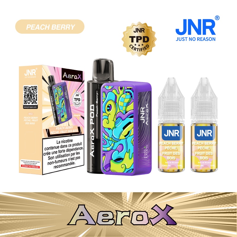 Peach Berry JNR Aero X 32000 â Vape Rechargeable 32 000 Puffs Saveur FruitĂ©